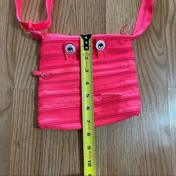 Zipit Zipper Monster Crossbody Bag Girls Small Pink Zip Top Adjustable - Picture 10 of 13
